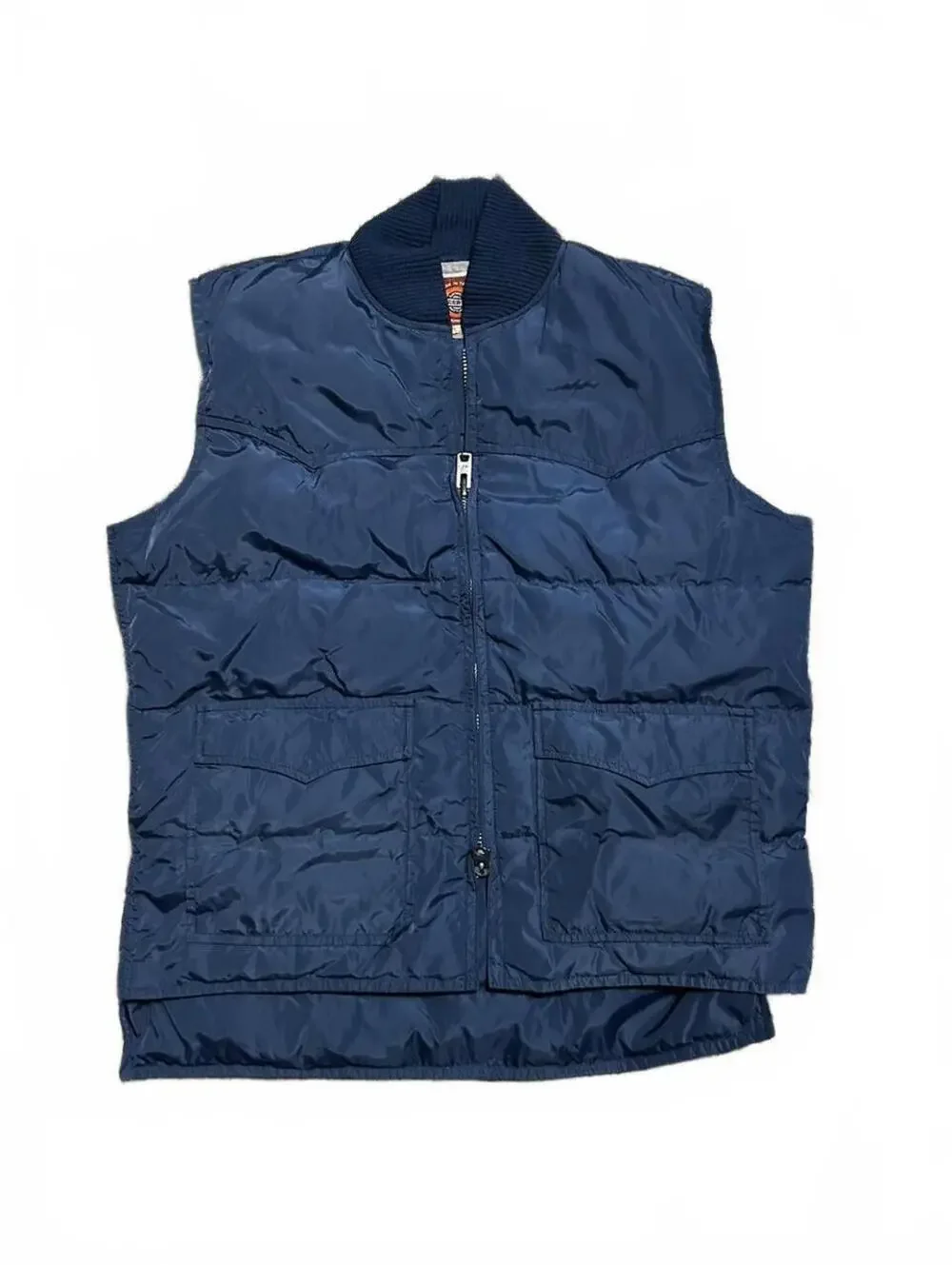 Vintage 80s Pioneer Wear Navy Blue Puffer Navy Vest Size M/L